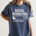 Social Battery Low Introvert Loading Bar Sarcasm Women's Comfort Colors T-Shirt Moss