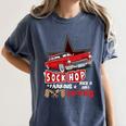 Sock Hop Fabulous Fifties Rock N Roll Automobile Nostalgia Women's Comfort Colors T-Shirt Moss
