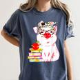 Teacher Pig Cute Farm Animal Book Lover School Student For Men Women Kids Women's Comfort Colors T-Shirt Moss