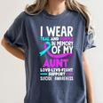 Teal & Purple In Memory Of My Aunt Suicide Prevention Women's Comfort Colors T-Shirt Moss Teal & Purple In Memory Of My Aunt Suicide Prevention Women's Comfort Colors T-Shirt Moss