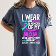 Teal & Purple In Memory Of My Mom Suicide Prevention Women's Comfort Colors T-Shirt Moss Teal & Purple In Memory Of My Mom Suicide Prevention Women's Comfort Colors T-Shirt Moss