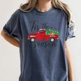 Tis The Season Holiday Nostalgia Red Truck Women's Comfort Colors T-Shirt Moss Tis The Season Holiday Nostalgia Red Truck Women's Comfort Colors T-Shirt Moss