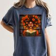 History Month Black Afro Girl Women Book Lovers Women's Comfort Colors T-Shirt Moss