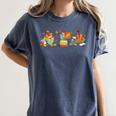 Turkey Reading Books Fall Thanksgiving Teacher Book Lovers Women's Comfort Colors T-Shirt Moss Turkey Reading Books Fall Thanksgiving Teacher Book Lovers Women's Comfort Colors T-Shirt Moss