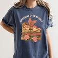 Valentine's Swooning Over Stories Cupid And Book Lover Tee Women's Comfort Colors T-Shirt Moss Valentine's Swooning Over Stories Cupid And Book Lover Tee Women's Comfort Colors T-Shirt Moss