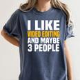 Video Editor Introvert Editing Production Filmmaking Job Women's Comfort Colors T-Shirt Moss