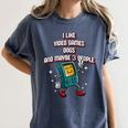 I Like Video Games Dogs And Maybe 3 People Gamer Introvert Women's Comfort Colors T-Shirt Moss I Like Video Games Dogs And Maybe 3 People Gamer Introvert Women's Comfort Colors T-Shirt Moss