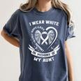 I Wear In Memory Of Aunt Lung Cancer Awareness Family Women's Comfort Colors T-Shirt Moss