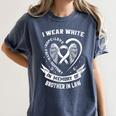 Wear In Memory Of Brother In Law Lung Cancer Awareness Women's Comfort Colors T-Shirt Moss