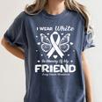 I Wear In Memory Of My Friend Lung Cancer Women's Comfort Colors T-Shirt Moss I Wear In Memory Of My Friend Lung Cancer Women's Comfort Colors T-Shirt Moss