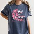 I Wear Pink In Memory Of My Aunt Breast Cancer Pink Ribbon Women's Comfort Colors T-Shirt Moss