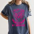 I Wear Pink In Memory Of My Daughter Breast Cancer Graphic Women's Comfort Colors T-Shirt Moss I Wear Pink In Memory Of My Daughter Breast Cancer Graphic Women's Comfort Colors T-Shirt Moss