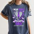 I Wear Purple In Memory Of My Dad Alzheimer's Awareness Women's Comfort Colors T-Shirt Moss