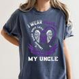 I Wear Purple In Memory Of Uncle Epilepsy Awareness Graphic Women's Comfort Colors T-Shirt Moss