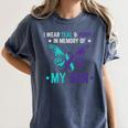 I Wear Teal Purple In Memory Of My Son Suicide Awareness Premium Tri-Blend Women's Comfort Colors T-Shirt Moss I Wear Teal Purple In Memory Of My Son Suicide Awareness Premium Tri-Blend Women's Comfort Colors T-Shirt Moss