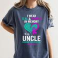 I Wear Teal And Purple In Memory Of My Uncle Mental Health Women's Comfort Colors T-Shirt Moss