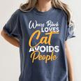Wears Loves Cats Avoids People I Introvert Women's Comfort Colors T-Shirt Moss