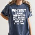 Whiskey Lovers Extrovert Quote Introvert Alcohol Drink Humor Women's Comfort Colors T-Shirt Moss