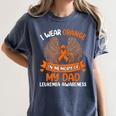 Wings Leukemia Shirt I Wear Orange In Memory Of My Dad Women's Comfort Colors T-Shirt Moss