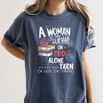 A Woman Cannot Survive On Books Alone She Also Needs Yarn Premium Women's Comfort Colors T-Shirt Moss
