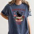 Women's Cat Books Romantic Floral Aesthetic Book Lover Cat Owner Women's Comfort Colors T-Shirt Moss Women's Cat Books Romantic Floral Aesthetic Book Lover Cat Owner Women's Comfort Colors T-Shirt Moss