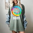 2021 Graduation Class Year Tie Dye Peace Sign Graduate Shirt Women's Comfort Colors T-Shirt Berry