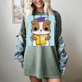 Bulldog Anime Pup Graduation Women's Comfort Colors T-Shirt Berry