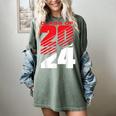 Class Of 2024 High School Senior Graduation Red Sports Style Women's Comfort Colors T-Shirt Berry