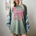 Coquette Pink Bow Flowers Senior 2026 2027 Graduation Women's Comfort Colors T-Shirt Berry