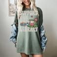 Cute Frog Support Your Local Library Librarian Book Lover Women's Comfort Colors T-Shirt Berry