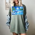 Frutiger Aero Dolphin Sunset Ocean With Palm Trees Y2k Premium Women's Comfort Colors T-Shirt Berry