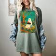 Groovy Ghost Reading Book Cat Halloween Ghost Teacher Women's Comfort Colors T-Shirt Berry