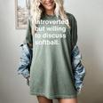 Introvert Softball Player Quote Women's Comfort Colors T-Shirt Berry Introvert Softball Player Quote Women's Comfort Colors T-Shirt Berry