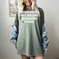 Introverted But Willing To Discuss Rocks Rock Collecting Women's Comfort Colors T-Shirt Berry