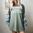 Introverts We'Re Here We'Re Uncomfortable Humor Sarcastic Women's Comfort Colors T-Shirt Berry