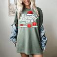 Library Crew Book Lovers Librarian Xmas Holiday Christmas Women's Comfort Colors T-Shirt Berry