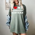I Love My Introvert Sisters I Heart My Introvert Sisters Women's Comfort Colors T-Shirt Berry