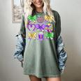 Mardi Gras Teacher Coquette Bow Pencil Apple Book Women Girl Women's Comfort Colors T-Shirt Berry
