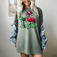 Nostalgia Holiday Tees -Adult Christmas Flamingo Small Short Sleeve Crew Neck Cotton Polyester Lightweight Ribbed Cuff Winter Women's Comfort Colors T-Shirt Berry