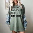 I Am Not Anti Social I Am Anti Idiot Introvert Saying Women's Comfort Colors T-Shirt Berry I Am Not Anti Social I Am Anti Idiot Introvert Saying Women's Comfort Colors T-Shirt Berry