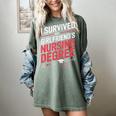 Nurse Graduation I Survived My Girlfriends Nursing Degree Women's Comfort Colors T-Shirt Berry
