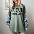Peace Out Second Grade Last Day Of School Graduation Kids Women's Comfort Colors T-Shirt Berry