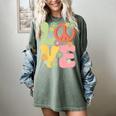 Peace Sign Love Groovy Vibes Costume Nostalgia 1980s Fashion Women's Comfort Colors T-Shirt Berry