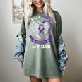 Purple In Memory Of My Dad Pancreatic Cancer Back Graphic Women's Comfort Colors T-Shirt Berry