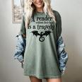 A Reader Without Their Book Is A Tragedy Dragon Rider Women's Comfort Colors T-Shirt Berry