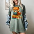 Reading Book Lover Red Panda Read Books Be Kind Stays Weird Women's Comfort Colors T-Shirt Berry