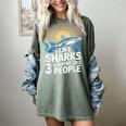 I Like Sharks & Maybe Like 3 People Humor Introverts Summer Women's Comfort Colors T-Shirt Berry