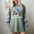 Snow Many Books Snow Little Time Snowman Reading Book Women's Comfort Colors T-Shirt Berry