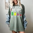 My Social Battery Introverted Low Energy Antisocial Women's Comfort Colors T-Shirt Berry