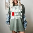 Socializing Drains My Battery Introvert Women's Comfort Colors T-Shirt Berry